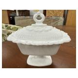 Vintage Westmoreland Doric milk glass lidded