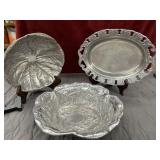 3pc Pewter Platters, Large