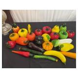 Collection of Glass Fruits and Vegetables Decor