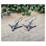 .925 Sterling Silver Texas Longhorns Bull Dangle