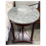 WOW! Green Marble Top Mahogany Base Side Table