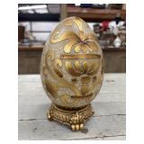 Gold Tone Decorative Egg w/ Crackle Finish
