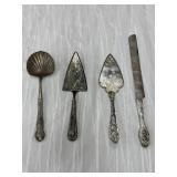 4pc Vintage Silver-Plated Dessert Serving Pieces