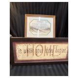 2 Home Decor Wall Pictures. One is The Footprints