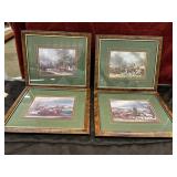 4 pc. prints, featuring traditional red-coated