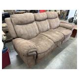 Benjara Leatherette Reclining Sofa with Storage