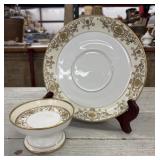 Vintage serving dish is a chip and dip set by