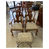 WOW! Paisley Pattern, 6 Clawfoot Chairs & 1 Stool