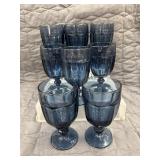8 Vintage Libbey Gibraltar Dusky Blue