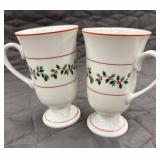 2pc set of vintage Otagiri pedestal mug featuring
