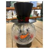 Christmas Snowman Crackled Glass globe.