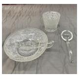 4 pc. Duncan & Miller Glass clear pressed glass