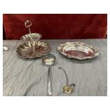 4 pc. Vintage  silver-plated two-tier serving