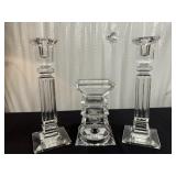 3 Shannon Crystal Candle Sticks.