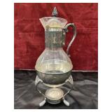 vintage silver-plated glass coffee or tea carafe,
