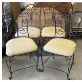 4 Bistro Dining Wrought Iron Chairs