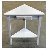 Small 23" White Triangular Corner Table