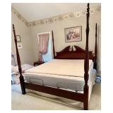 King Size Poster Bed, Mattress, Adjustable Base,