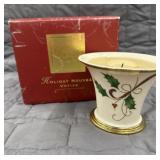 Lenox Holiday Nouveau Ribbon Gold Votive Candle