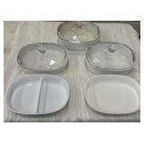 5 CorningWare Casserole Dishes w/ 3 Pyrex Lids