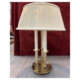 vintage brass bouillotte table lamp.