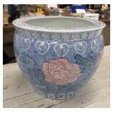 Vintage large Chinese porcelain fishbowl planter