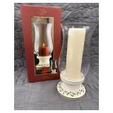 Lenox Holiday Hurricane with Pillar Candle with a