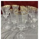 15pc. Vintage Mikasa Jamestown Gold crystal