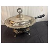 Vintage silver-plated chafing dish, likely used