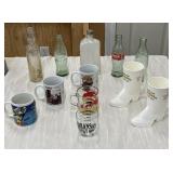 12pc Bundle of Advertising Glass & Mugs, etc.
