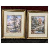 2 pc.vintage Home Interior framed prints of