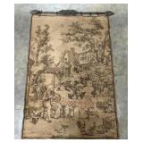Antique Handmade Loom Woven Tapestry In an early