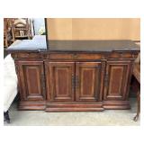 WOW! Sideboard Buffet w/ Faux Black Marble Top