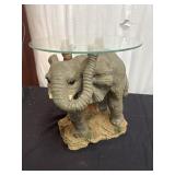 Elephant Glass Top Table Plant Stand,