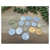 16 Vintage Foreign Coins, Misc Countries