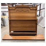 Antique Oak Bed Frame w/ Side Boards & Slats