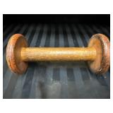 vintage industrial wooden bobbin or spool used in