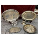 6pc. Vintage silver-plated serving pieces