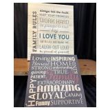 2 Canvas wall hanging decor. Family Rules and