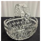 Vintage Bohemian Cut Crystal Basket.
