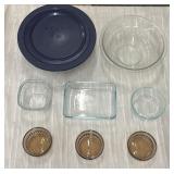 4 Pyrex, 3 Anchor Hocking, 1 Rubbermaid Bowls