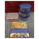 5 pc. anchor glass food containers ,am