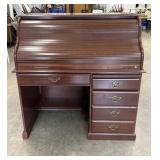 Traditional Solid Wood Roll-Top Desk (Needs Work)