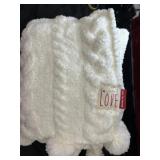 Peace Love World Pom Pom Cable Knit Blanket in