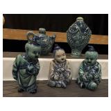 5pc bundle of miniature Chinese Snuff Bottles. 3