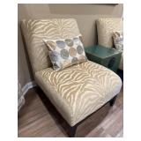 Zebra Pattern Accent Chair with Toss Pillow (2 of