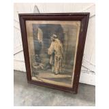 Framed artwork is a print of "The Prayer in