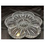 Vintage Glass Flower Divided Serving Dish