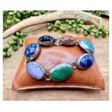 .925 Sterling Silver Multi-Gemstone Bracelet,