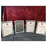4 pc. Silver plated pewter picture frames Weston